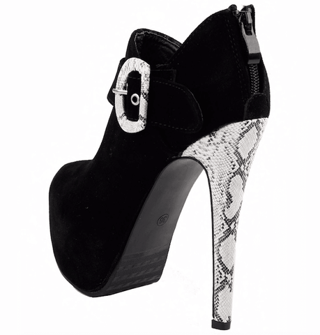 STEP UP SNAKESKIN BOOTIE - B ANN'S BOUTIQUE