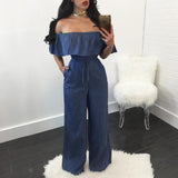 STRAPLESS DENIM JUMPSUIT - B ANN'S BOUTIQUE, LLC