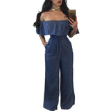 STRAPLESS DENIM JUMPSUIT - B ANN'S BOUTIQUE, LLC