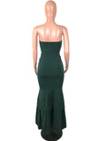 STRAPLESS RUFFLED EVENING GOWN - B ANN'S BOUTIQUE, LLC