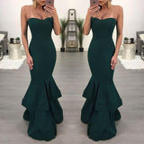 STRAPLESS RUFFLED EVENING GOWN - B ANN'S BOUTIQUE, LLC
