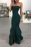 STRAPLESS RUFFLED EVENING GOWN - B ANN'S BOUTIQUE, LLC