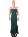 STRAPLESS RUFFLED EVENING GOWN - B ANN'S BOUTIQUE, LLC