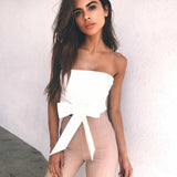 STRAPLESS SASH TIE CROPPED TOP - B ANN'S BOUTIQUE