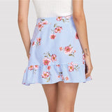 STRIPED FLORAL RUFFLE MINI SKIRT - B ANN'S BOUTIQUE, LLC