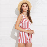 STRIPES ARE RIGHT WRAP ROMPER - B ANN'S BOUTIQUE