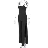 SULTRY ALLURE OPEN-BACK THIGH-SPLIT JUMPSUIT - B ANN'S BOUTIQUE, LLC