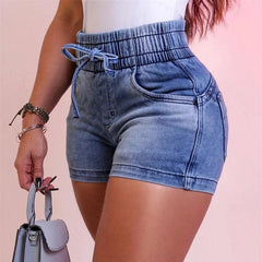 SUMMER KNIT DENIM SHORTS