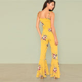 SUNNY SKIES & FLORAL FIELDS RUFFLED JUMPSUIT - B ANN'S BOUTIQUE