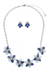 THE BLUES FLORAL NECKLACE & EARRING SET