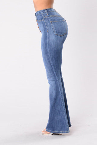 THE BUTTON-UP FLARE JEANS - B ANN'S BOUTIQUE