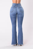 THE BUTTON-UP FLARE JEANS - B ANN'S BOUTIQUE