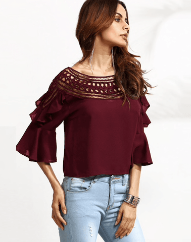 THE CALLIE CUT-OUT BLOUSE - B ANN'S BOUTIQUE