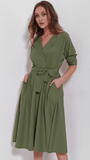 THE SADIE SUEDE WRAP DRESS - B ANN'S BOUTIQUE