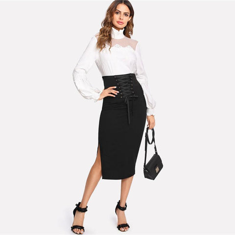 THE SIDE OFFICE SKIRT - B ANN'S BOUTIQUE