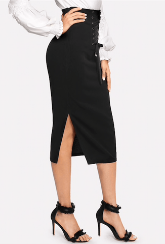 THE SIDE OFFICE SKIRT - B ANN'S BOUTIQUE