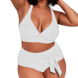 THE SULTRY LACE-UP: PLUS SIZE HIGH WASIT BIKINI WITH TANK STYLE TOP - B ANN'S BOUTIQUE, LLC