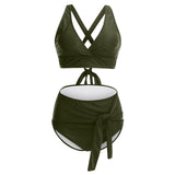 THE SULTRY LACE-UP: PLUS SIZE HIGH WASIT BIKINI WITH TANK STYLE TOP - B ANN'S BOUTIQUE, LLC