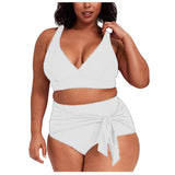 THE SULTRY LACE-UP: PLUS SIZE HIGH WASIT BIKINI WITH TANK STYLE TOP - B ANN'S BOUTIQUE, LLC