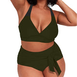 THE SULTRY LACE-UP: PLUS SIZE HIGH WASIT BIKINI WITH TANK STYLE TOP - B ANN'S BOUTIQUE, LLC
