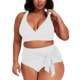 THE SULTRY LACE-UP: PLUS SIZE HIGH WASIT BIKINI WITH TANK STYLE TOP - B ANN'S BOUTIQUE, LLC