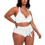 THE SULTRY LACE-UP: PLUS SIZE HIGH WASIT BIKINI WITH TANK STYLE TOP - B ANN'S BOUTIQUE, LLC