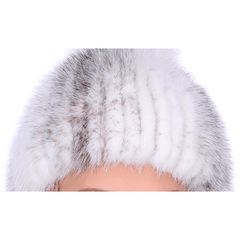 THICK MINK FUR HAT WITH FOX FUR TRIM