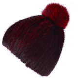 THICK MINK FUR HAT WITH FOX FUR TRIM - B ANN'S BOUTIQUE