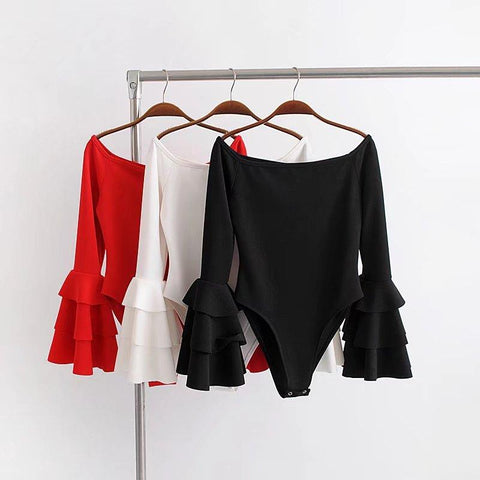 TIER RUFFLE SLEEVE BODYSUIT - B ANN'S BOUTIQUE, LLC