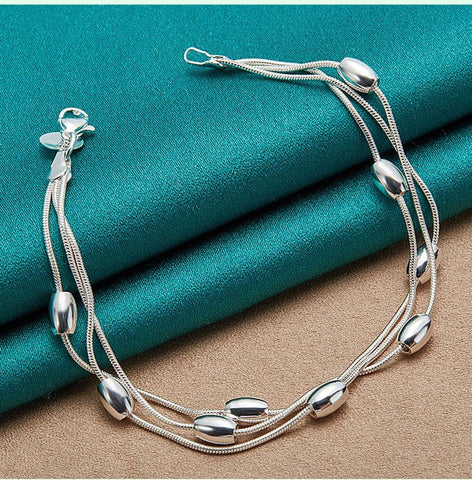TRIPLE STRAND SILVER CHAIN BRACELET - B ANN'S BOUTIQUE, LLC