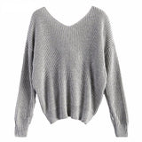 2-WAY KNITTED SWEATER -- V-NECK AND TWISTED BACK OR FRONT - B ANN'S BOUTIQUE