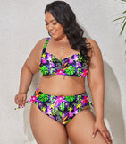 VIBRANT CONFIDENCE PLUS SIZE PUSH-UP BIKINI WITH HIGH WAIST BRIEFS - B ANN'S BOUTIQUE, LLC