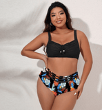 VIBRANT CONFIDENCE PLUS SIZE PUSH-UP BIKINI WITH HIGH WAIST BRIEFS - B ANN'S BOUTIQUE, LLC