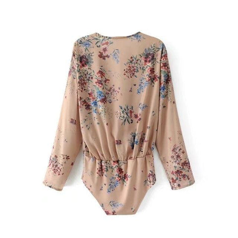 VINTAGE FLORAL WRAP BODYSUIT - B ANN'S BOUTIQUE, LLC