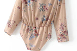 VINTAGE FLORAL WRAP BODYSUIT - B ANN'S BOUTIQUE, LLC