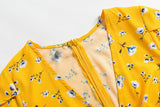 YELLOW FLORAL MINI ITS A WRAP DRESS - B ANN'S BOUTIQUE, LLC