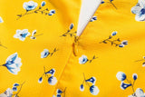 YELLOW FLORAL MINI ITS A WRAP DRESS - B ANN'S BOUTIQUE, LLC